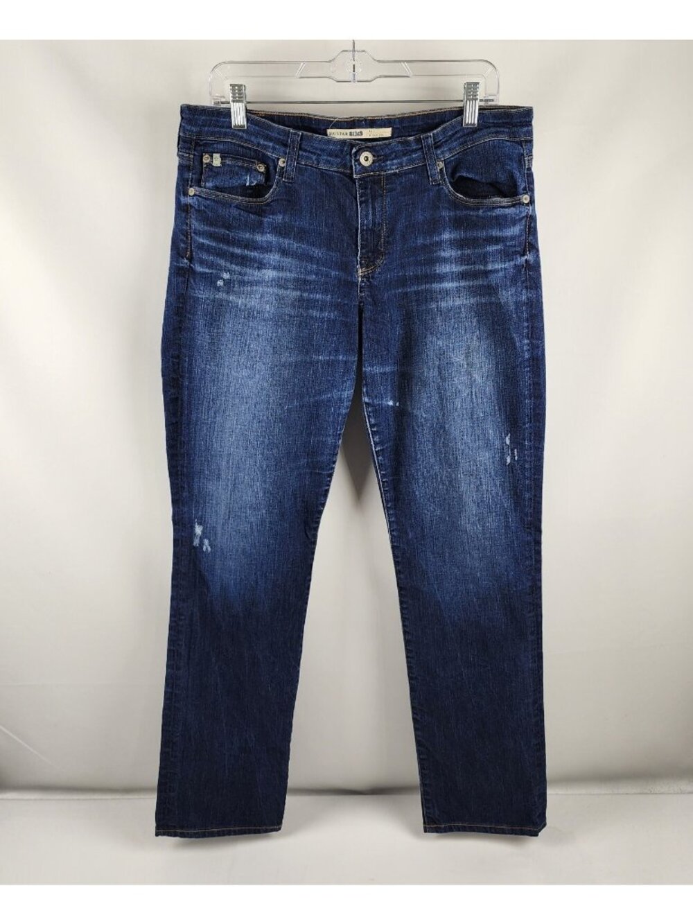 Big Star Jeans Womens 31R Blue Kate Straight Leg Distressed Jeans (31x31)